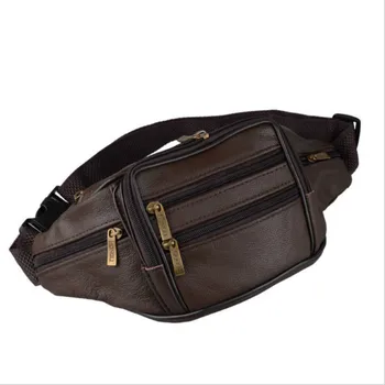 

2019 New Men PU Leather Messenger Shoulder Bags Waterproof Hiking Cycling Waist Purse Sling Chest Bags Purse Key Coin Money Bag