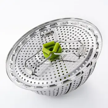 

Folding Dish Steam Stainless Steel Food Steamer Basket Mesh Vegetable Cooker Steamer Expandable Pannen Kitchen Tool