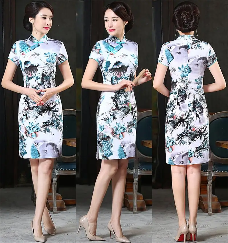 Сексуальный Улучшенный чёнсам элегантный тонкий китайский воротник Qipao размер S-3XL