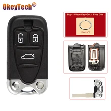 Okeytech chave eletrônica para carro, chave eletrônica, para alfa romeo 159, brera156, 3 botões, controle remoto, lâmina sem cortar, auto acessórios