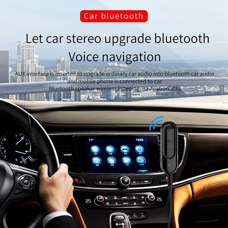Bluetooth 5 0 Receiver with Earphone Mic 3 5mm Jack AUX Wireless o Adapter for Car Headphone Speaker Stereo Music