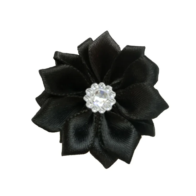 Nishine 1," 10 шт./лот 16 Petaled атлас с розочками лента цветы с жемчужной кнопкой используется для повязка на голову" сделай сам "заколки аксессуары для волос - Цвет: 7-10pcs
