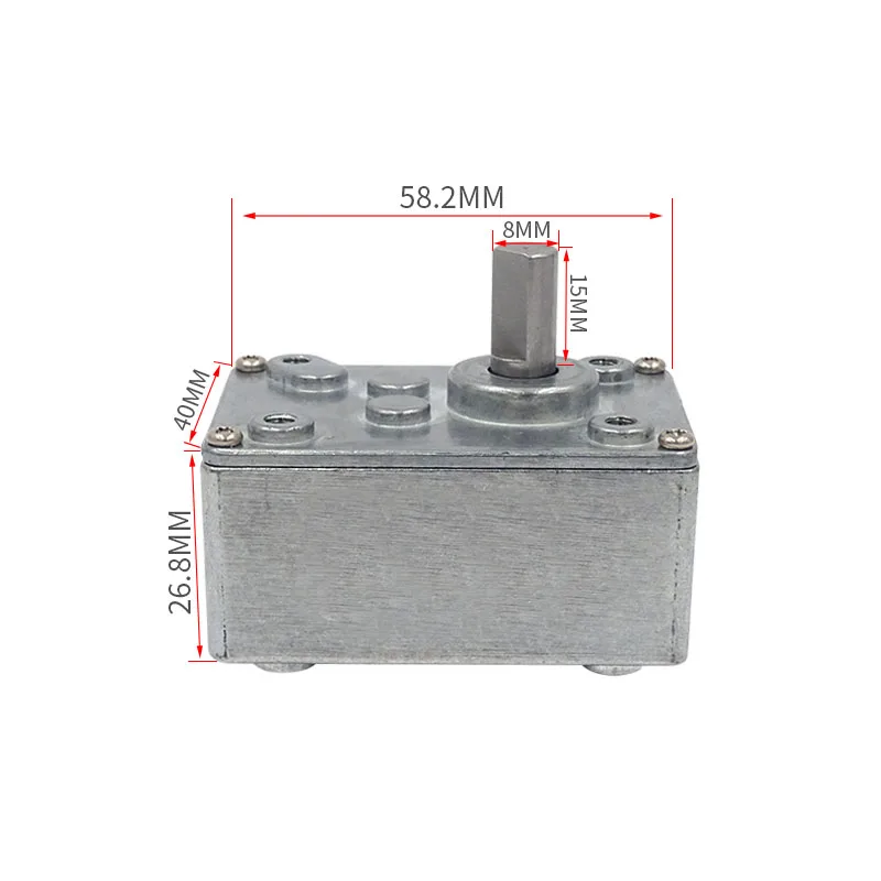 58*40mm Worm Wheel and Worm Motor Speed Reduction Gear Box Motor Speed Reducer 