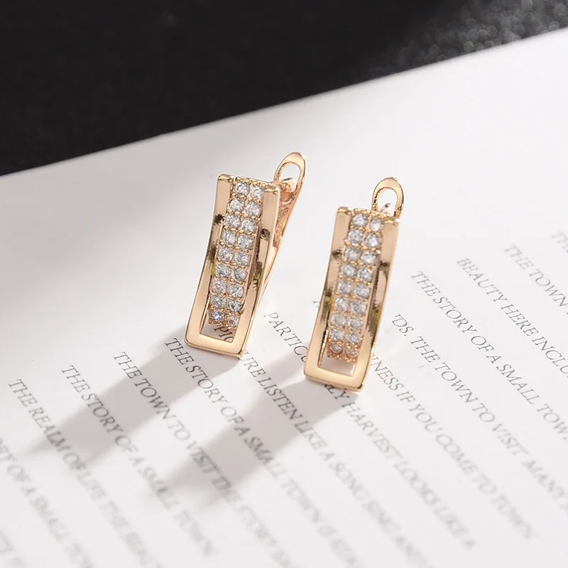 Gold MAIKALE, классические прямоугольные модные серьги-гвоздики, циркониевые серьги, ювелирные изделия для ушей, простые корейские Роскошные серьги для женщин, подарок на праздник - Окраска металла: Gold