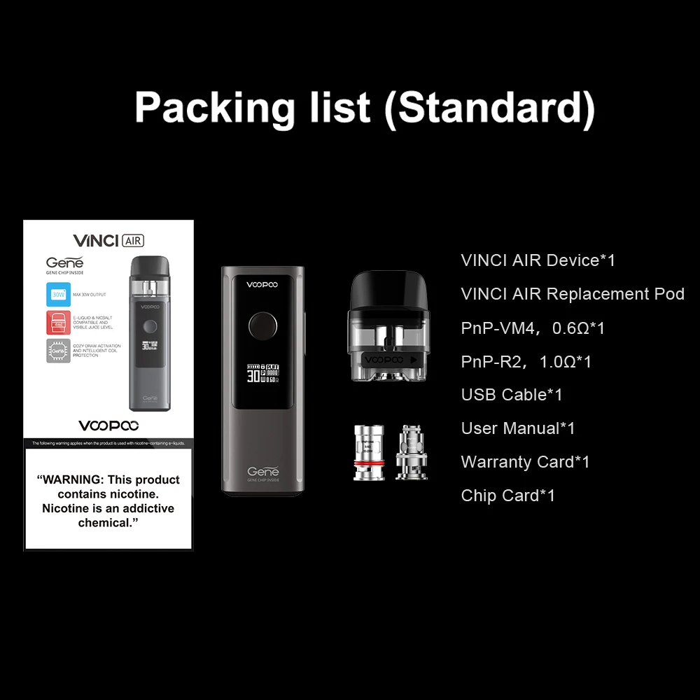 Оригинальный комплект VOOPOO Vinci Air Pod Mod аккумулятор 900 мАч 4 мл DL MTL 0 45 3.0ohm Vape Kit с