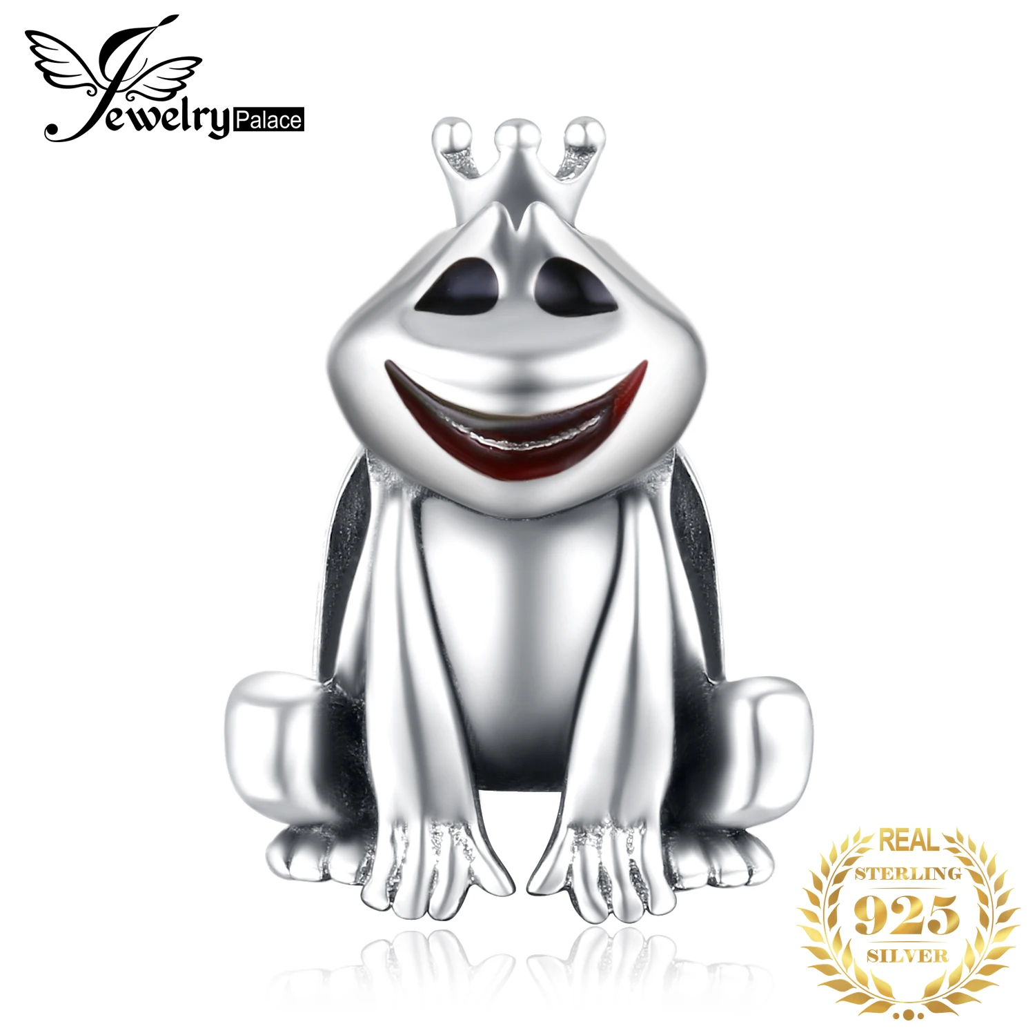 JewelryPalace черной эмалью 3D лягушка цена бисера Шарм Fit Браслеты для Для женщин | Бусины -32950539662