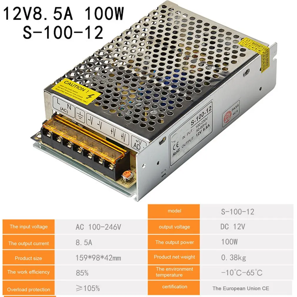 Переключение Питание DC12V 1A 1.25A 2A 2.5A 3A 3.2A 4.2A 5A 6A AC 220V DC/DC 12 вольт AC-DC 12 V для 12 V Светодиодные ленты