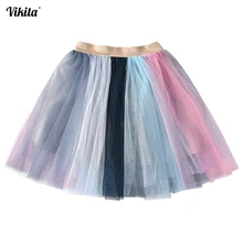VIKITA/Брендовые юбки принцессы для маленьких девочек; для малышей; для дня рождения; для танцев; сетчатые юбки пачки для детей; фатиновая юбка с блестками