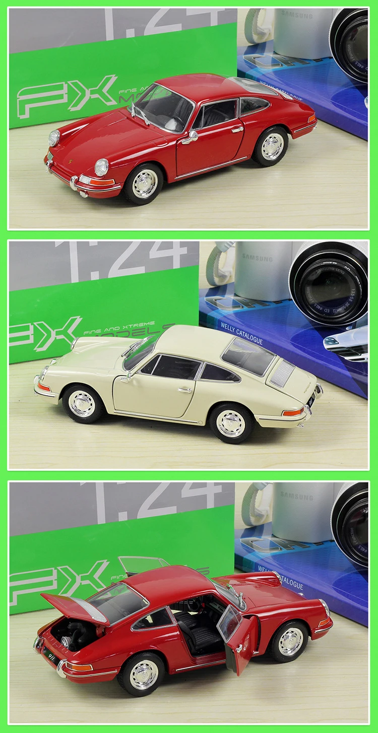 WELLY литая под давлением машина 1:24 Масштаб 1964 Porsche 911 Высокая имитационная модель автомобиля игрушка металлический сплав игрушка автомобиль для детей Коллекция подарков