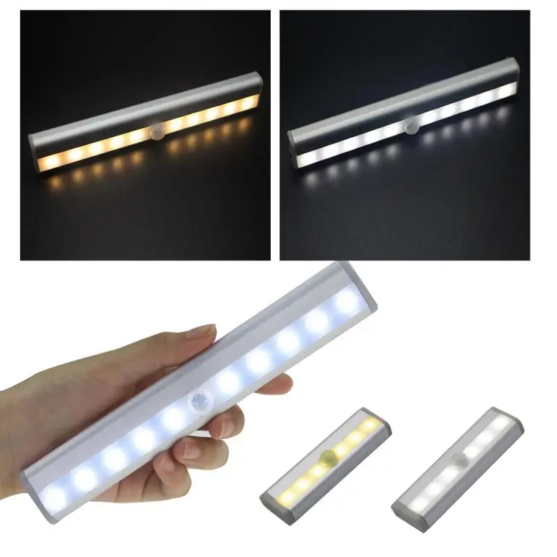 

PIR Motion Sensor 6/10LED Night Light Home Under Cabinet Light For Wardrobe Cupboard Closet Kitchen USB Rechargeable Nightlamp