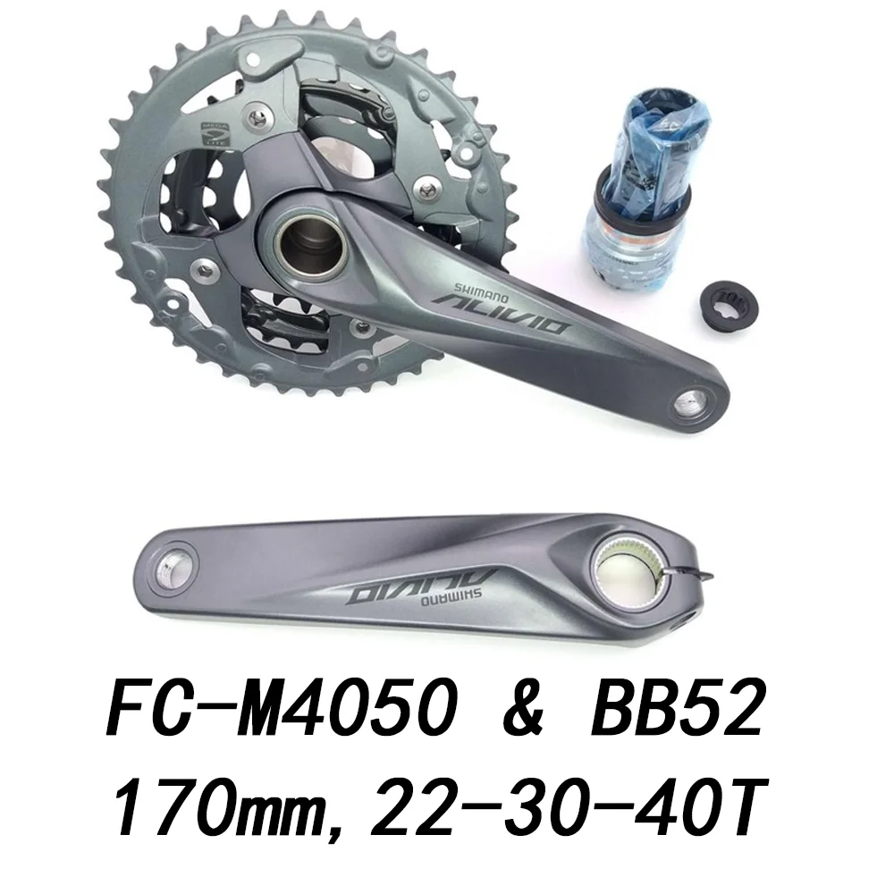 Alivio M4050 T4060 велосипед шатун 22-30-40T 22-32-44T 170 мм 3*9 27 40t 44t скорость HollowTech велосипед шатун бензопила с BB52 - Цвет: FC-M4050 With BB52