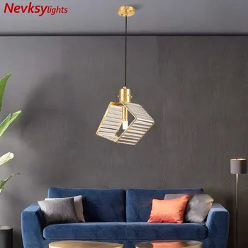 

Modern pendant lamp dining crystal pendant light for makeup room water blue crystal pendant lamp bedroom bedside kitchen fixture