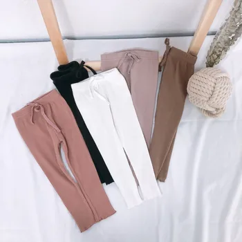 

Baby Pants 0-7T Children Spring Spring Casual Princess Soft Cotton Sweet Leggings Solid Color Pants