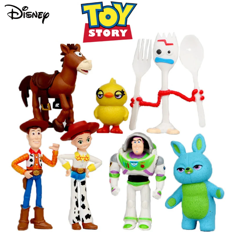 Toy Story 4 Buzz Lightyear Woody Forky 7 PCS Action Figure Kids Toy Xmas Gift 