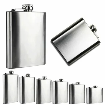 

Stainless Steel Hip Liquor Whiskey Alcohol Flask Cap 1oz 4oz 5oz 6oz 7oz 8oz 10oz Pocket Wine Bottle Outdoor Camping Tableware