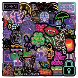Autocollants de dessin animé Cool néon mignon, Graffiti créatif, décalcomanie pour ordinateur portable, Skateboard, valise, cadeau, jouet DIY, vente en gros, 10/30/50 pièces 