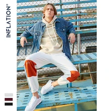 Инфляция хип-хоп Уличная одежда брюки мужские брюки осень зима спортивные брюки мужские сшитые брюки с эластичной резинкой на талии 9359S