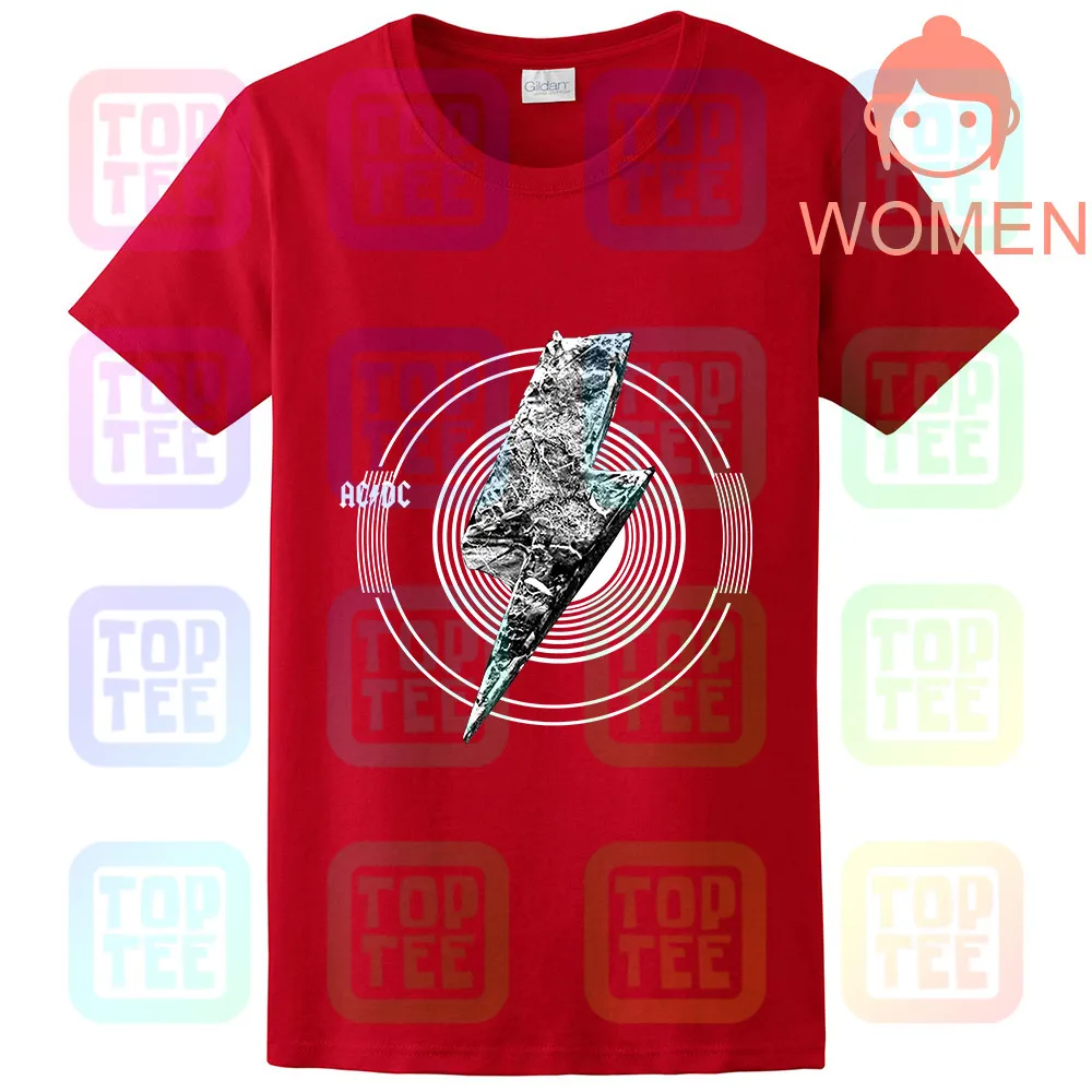 AC/DC Мужская Однотонная футболка черная - Цвет: WOMEN-RED