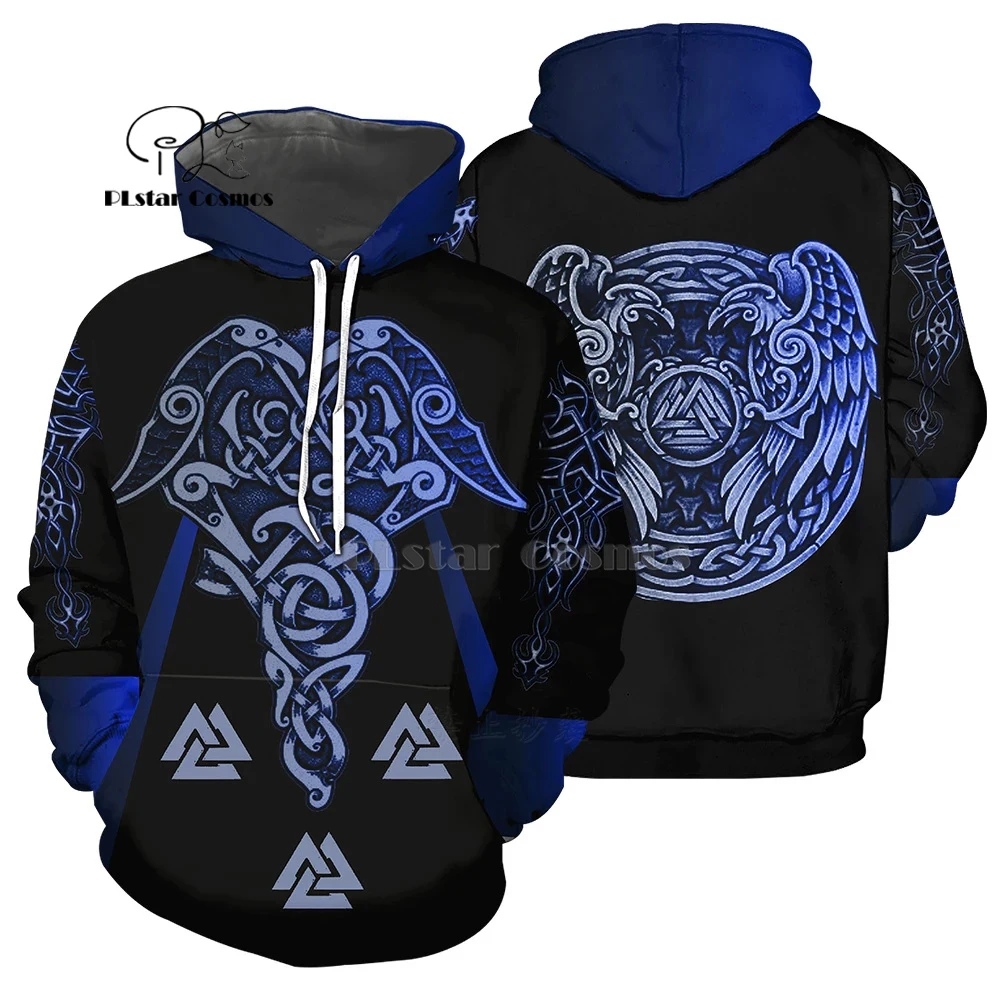 PLstar Cosmos Viking Tattoo 3D напечатанные футболки с 3D принтом Толстовка/молния Мужская и женская Татуировка Орлиного Креста-6 - Цвет: hoodies