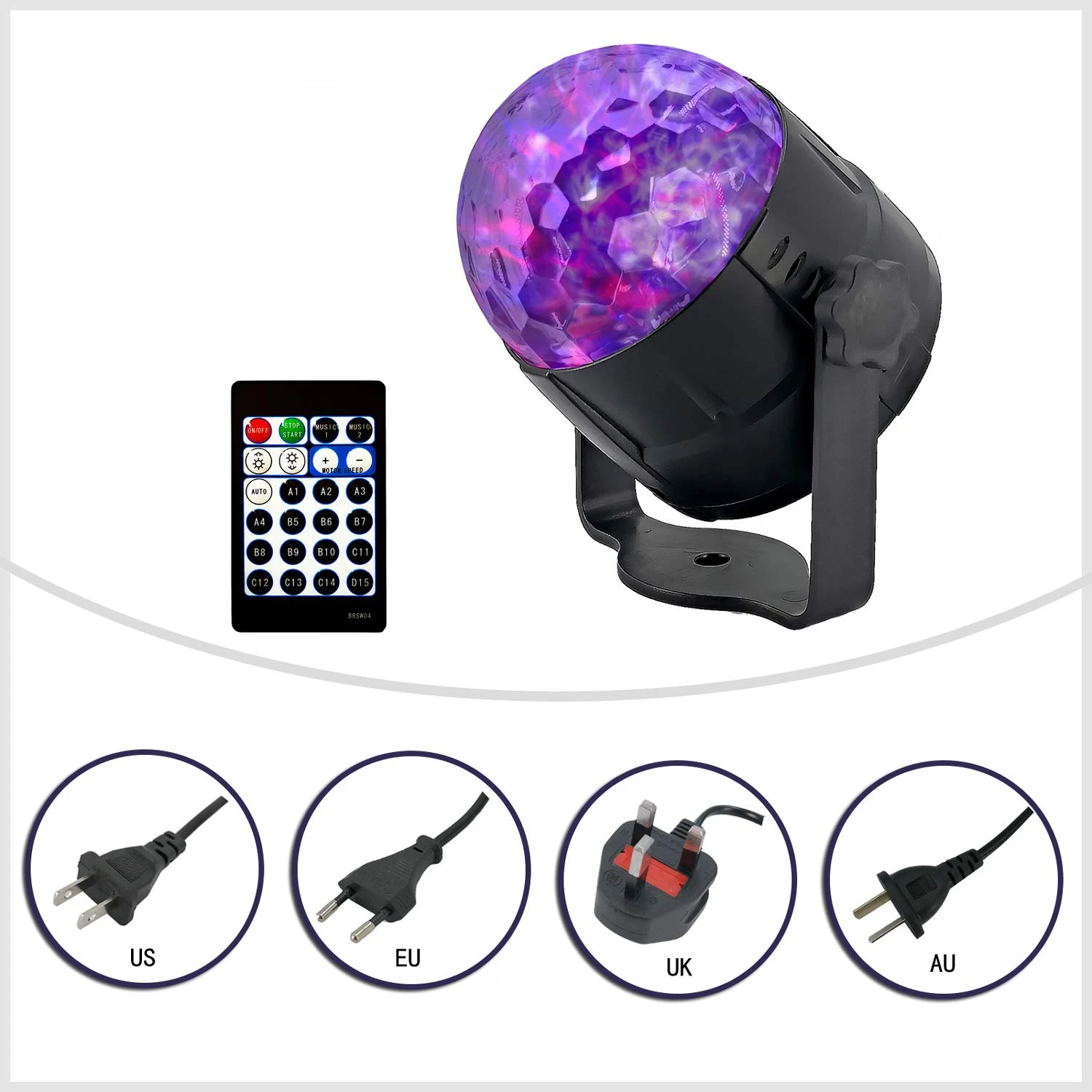 DCOO Sound Activated Party Lights With Remote Control DJ Lighting 15 RBG Disco Ball Stage Light For Birthday Xmas Wedding Show