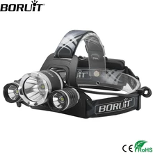 BORUiT RJ-3000plus XML-T6 светодиодный налобный фонарь 4 режима перезаряжаемая фара 10000 люмен Водонепроницаемый Головной фонарь фонарик для рыбалки и походов