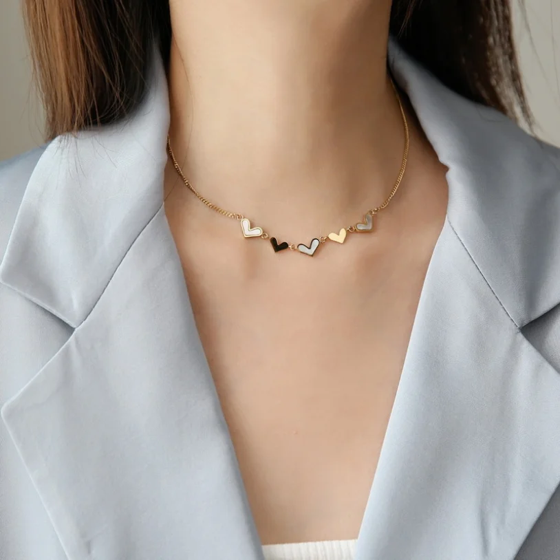 316L Stainless Steel New Fashion Upscale Jewelry Natural Shells Love Heart Charms Chain Choker Necklaces &amp Pendants For Women | Украшения