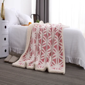 

Soft Cotton Wool Printed Flannel Blankets For Beds Solid Coral Fleece Throw Winter Bed Linen Sofa Cover Bedspread Blankets