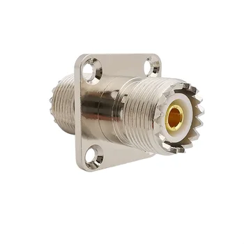 

2Pcs UHF SO239 Female to Female Coax Coaxial Connector PL259 UHF Jack VHF Antenna 4 Hole Flange Panel Mount Adapter