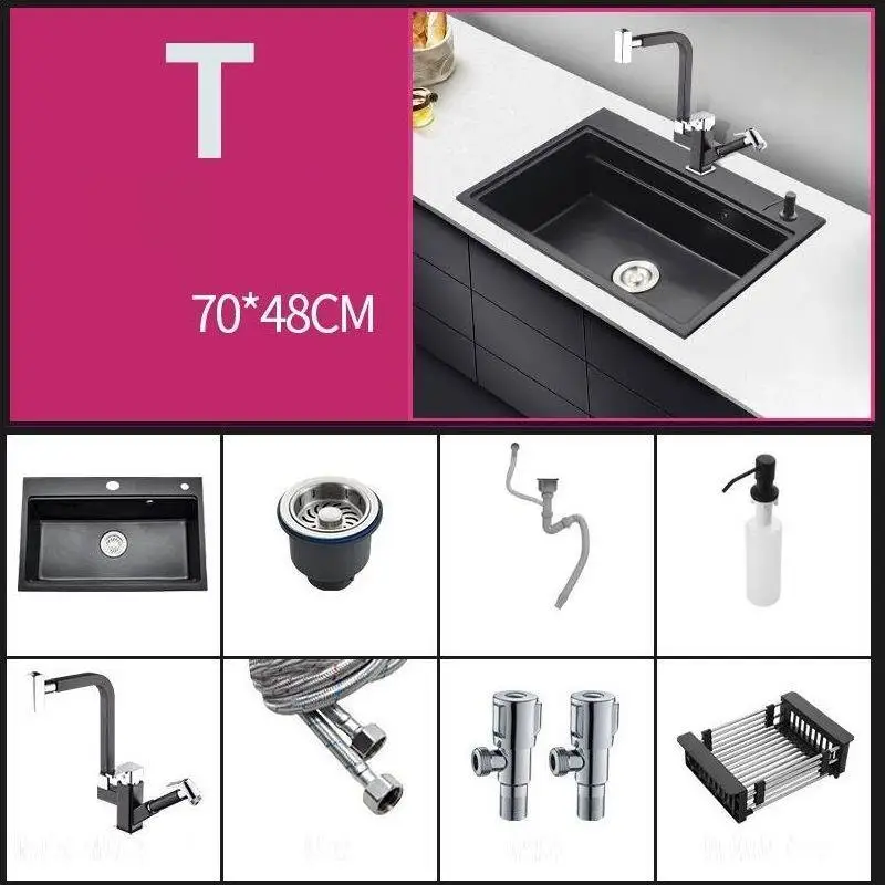 Number 16 Banheiro Black Afwasbak Waschbecken Dissipador портативная кухонная раковина Lavello Cucina Fregadero Cuba Pia Cozinha Lavabo для мытья посуды - Цвет: Number 16