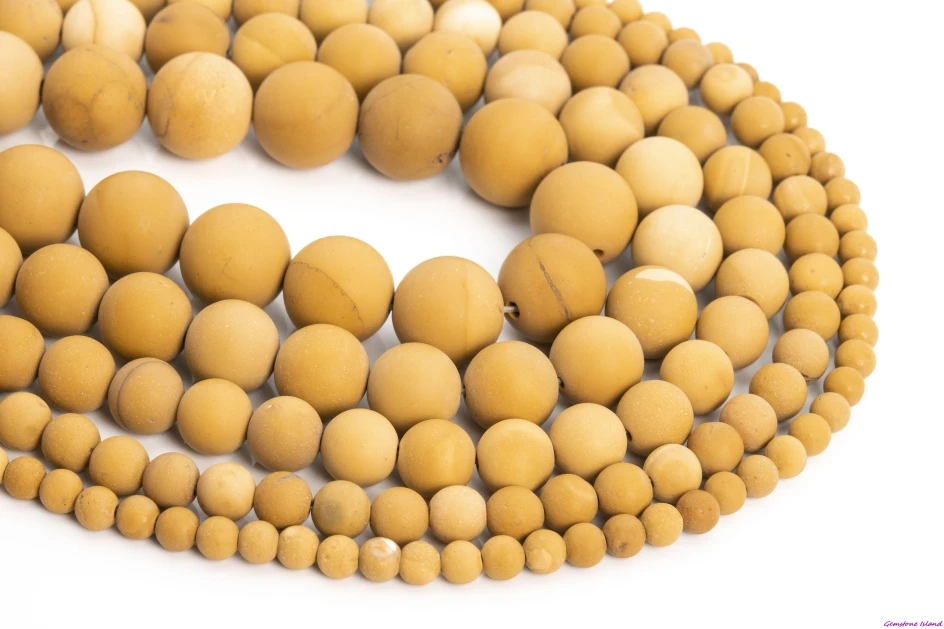 

GemIsland, Matte Orange Natural Gemstone Loose Beads Round Shape Size Options 6/8/10mm for Jewelry Making