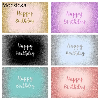 

Happy Birthday Backdrop for Party Decorations Glitter Bokeh Dots Children Adult Birthday Cake Smash Photo Background Shiny Props