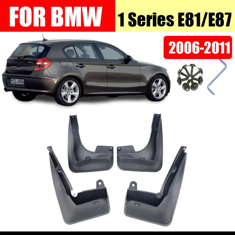 Para bmw série 1 e81 e87 pára-lamas fender bmw 120i lama flap respingo guarda pára-choques acessórios do carro styline frente traseira 4 pçs