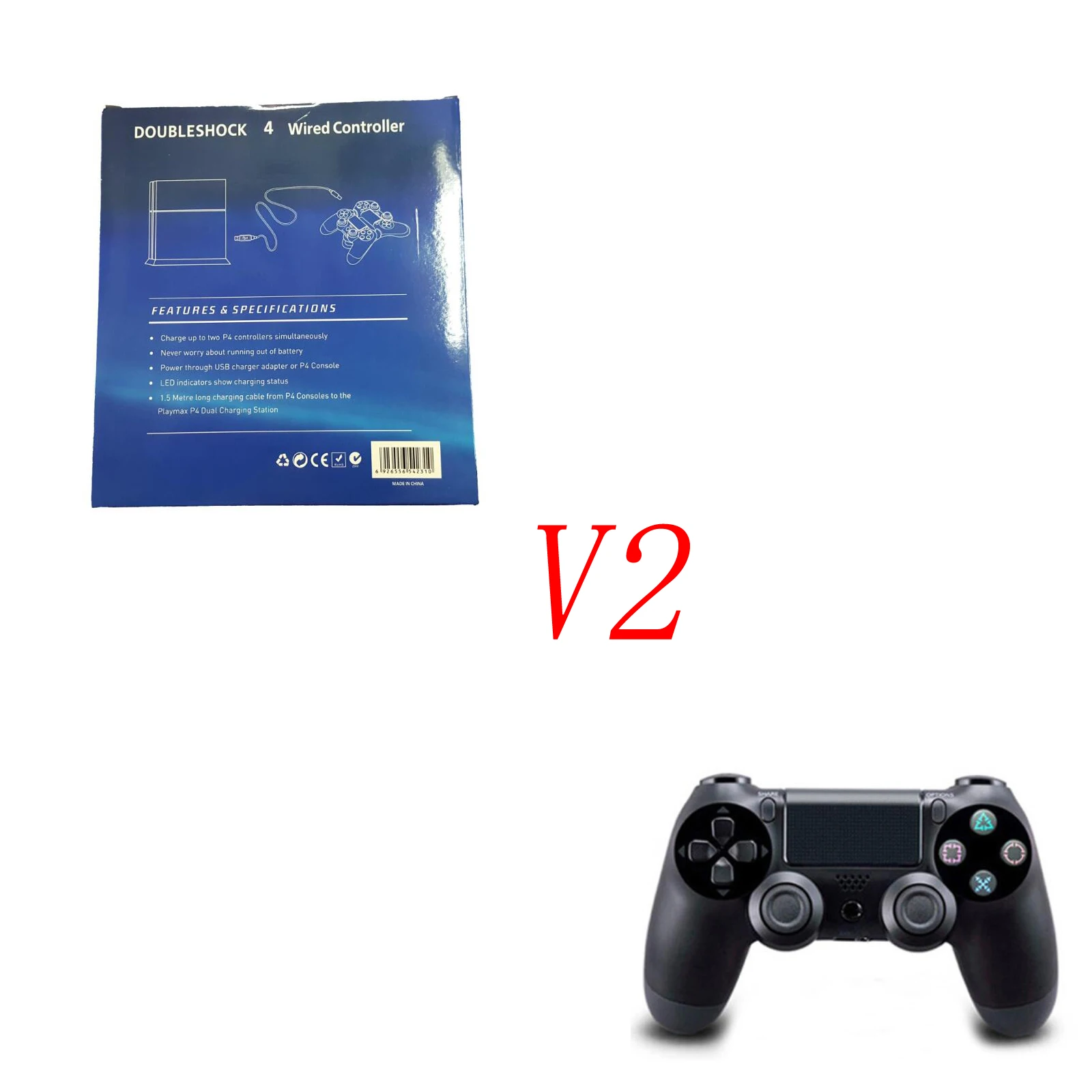 JIE LI проводной контроллер PS4 Bluetooth геймпад для sony playstation Dualshock 4 Вибрационный джойстик без батареи посылка - Цвет: black v2