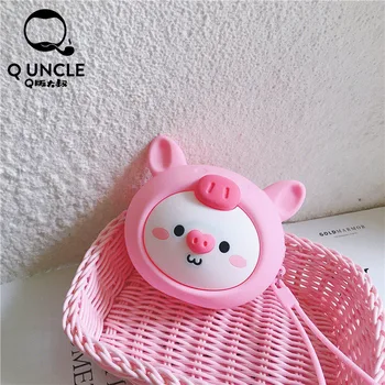 

Q UNCLE Coin Purse Mini Bag Silicone Cartoon Chain Coin Pouch Little Girl Purses Zipper Kawaii Wallet Waterproof Crossbody Bags