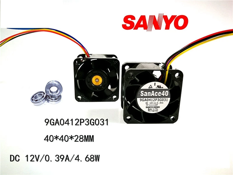 Вентилятор для сервера San Ace 9GA0412P3G031 40*40*28 мм чехол 12 В 0 39a вентилятор охлаждения
