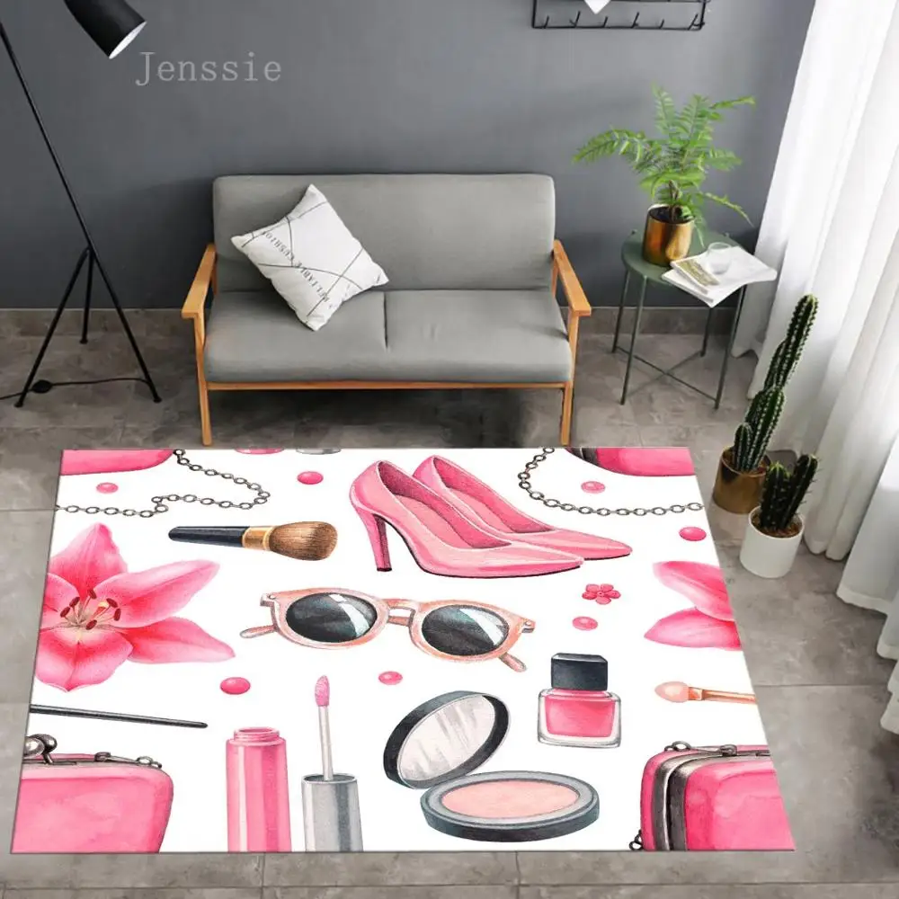 High Heels Cosmetics Skirt Square Anti-Skid Area Floor Mat 3D Rug Non-slip Mat Dining Room Living Room Soft Bedroom Carpet