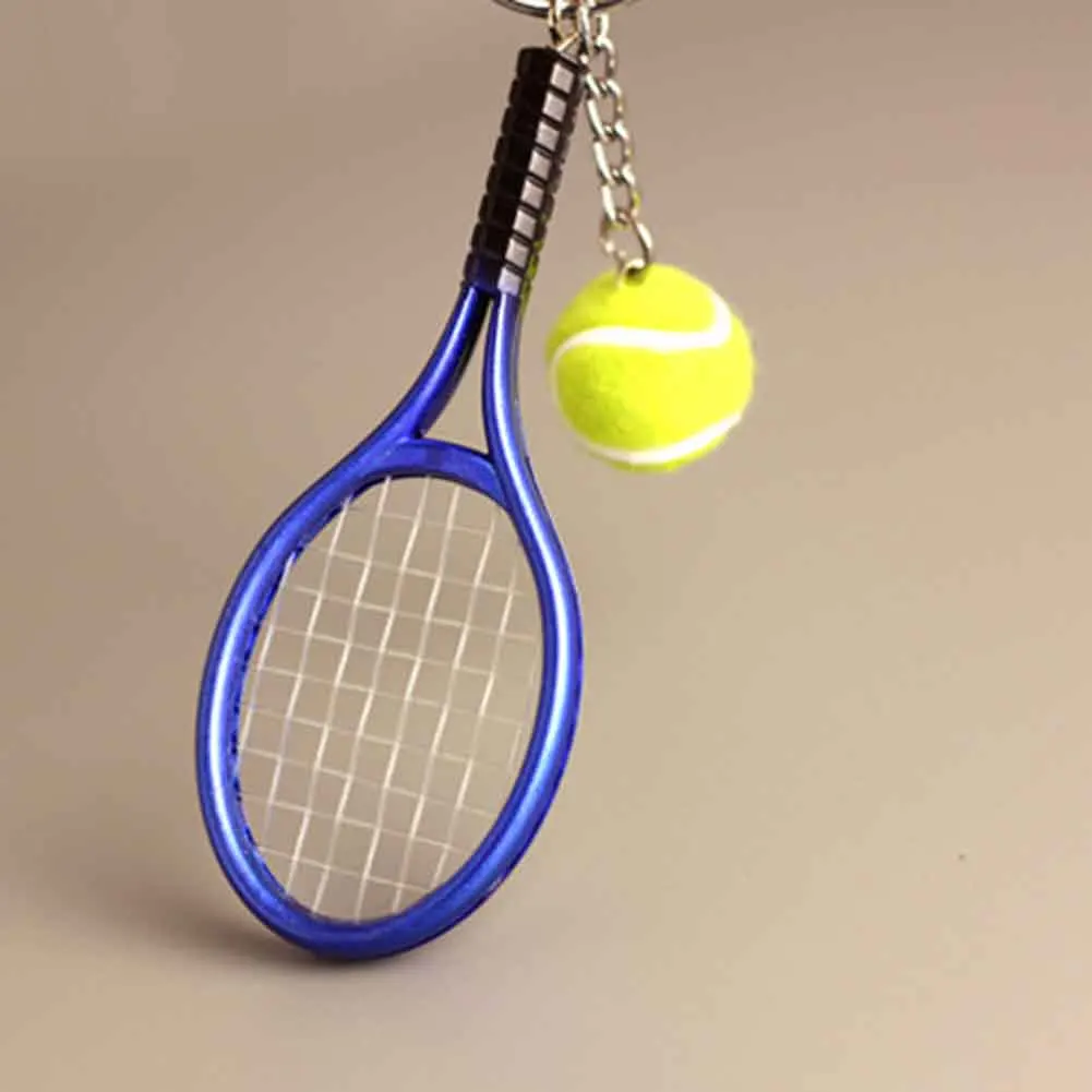 

6 Colors Tennis Keychain Key Ring Tennis Racket Model Key Chain Llaveros Mujer Creative Portachiavi 2017