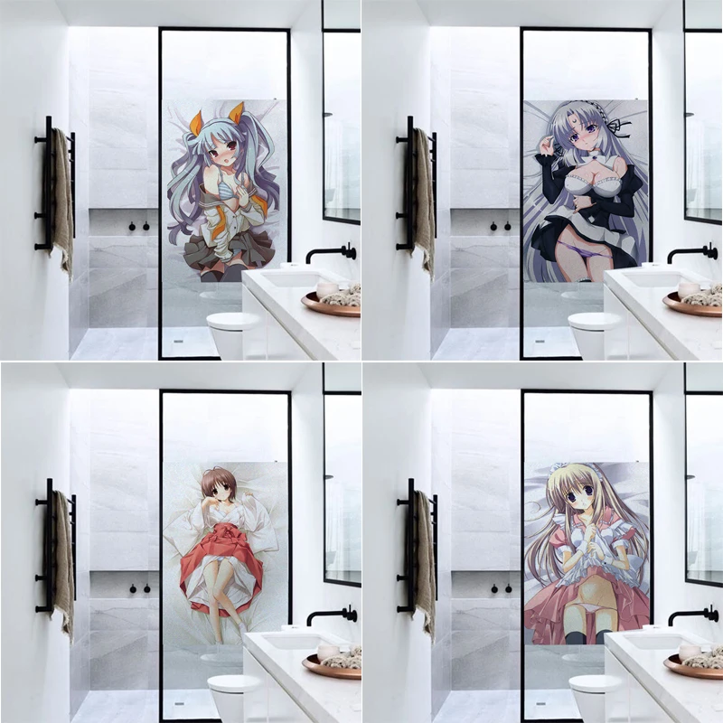 Anime Sexy Girl 3d Pattern Window Film Static Cling Vinyl Privacy Protection Home Decor For Window Bathroom Glass Door Customed - Decorative Films picture