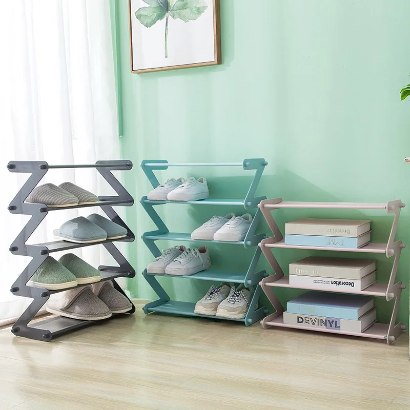 4/5 Layers Stainless Steel Assembly Shoe Rack Non woven Simple Shoe