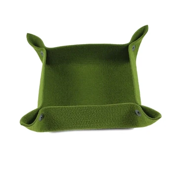 

10Pcs Felt Foldable Storage Trays for Dice Table Games Key Wallet Coin Dice Tray Square Placemat Storage Box