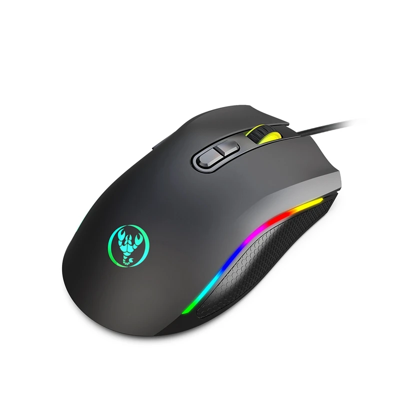 Hxsj A869 Rgb игровая мышь 7200 точек/дюйм 7 кнопок механические макросы определение игровой мыши Usb Проводная мышь для Pro Gamer