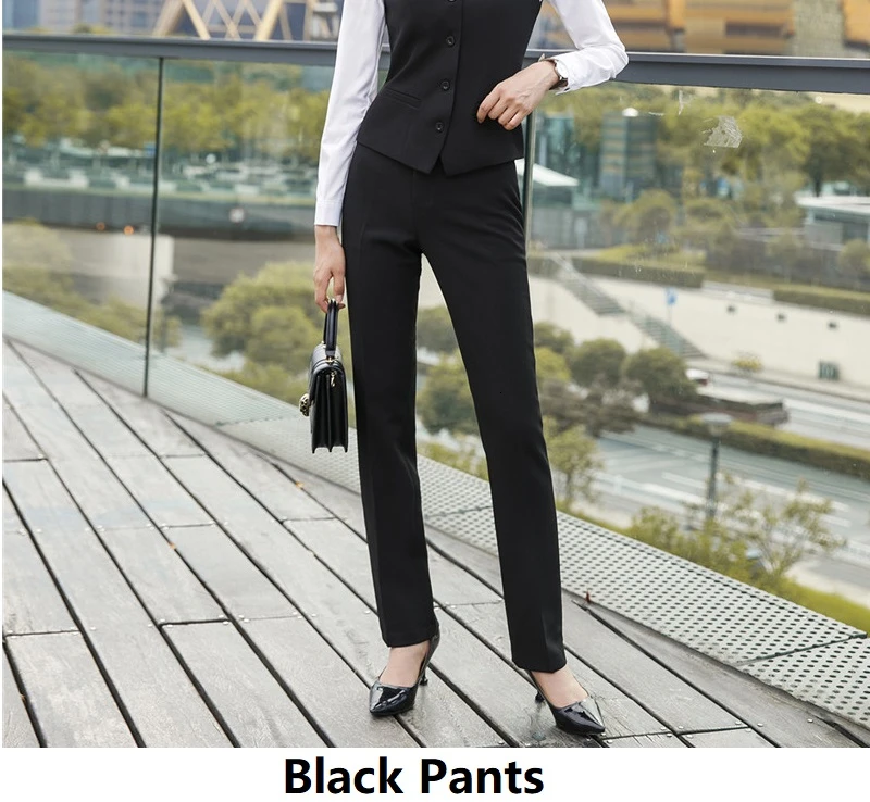 Black Pants Высококачественная средняя Длинная ветровка формальный офисный женский стиль женские блейзеры и куртки пальто деловая рабочая одежда Верхняя одежда Топы Одежда - Цвет: Black Pants