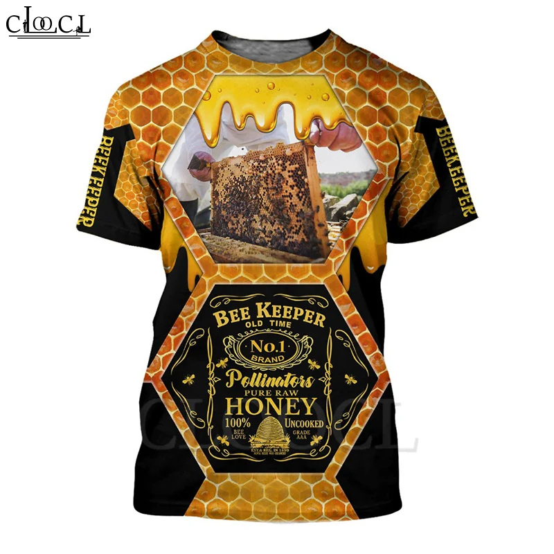 Мужская футболка с объемным принтом CLOOCL Bee Keeper модная короткими рукавами в стиле