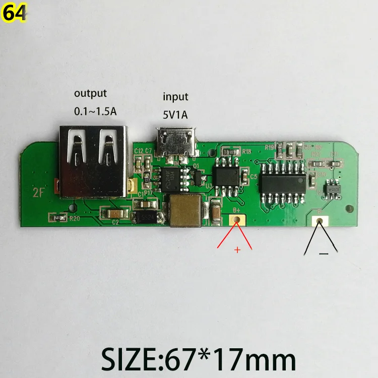5V 1A Мобильный Внешний аккумулятор модуль зарядная плата PCB зарядное устройство контроллер двойной usb порты DIY аксессуары Замена для телефона MP4 - Цвет: 64