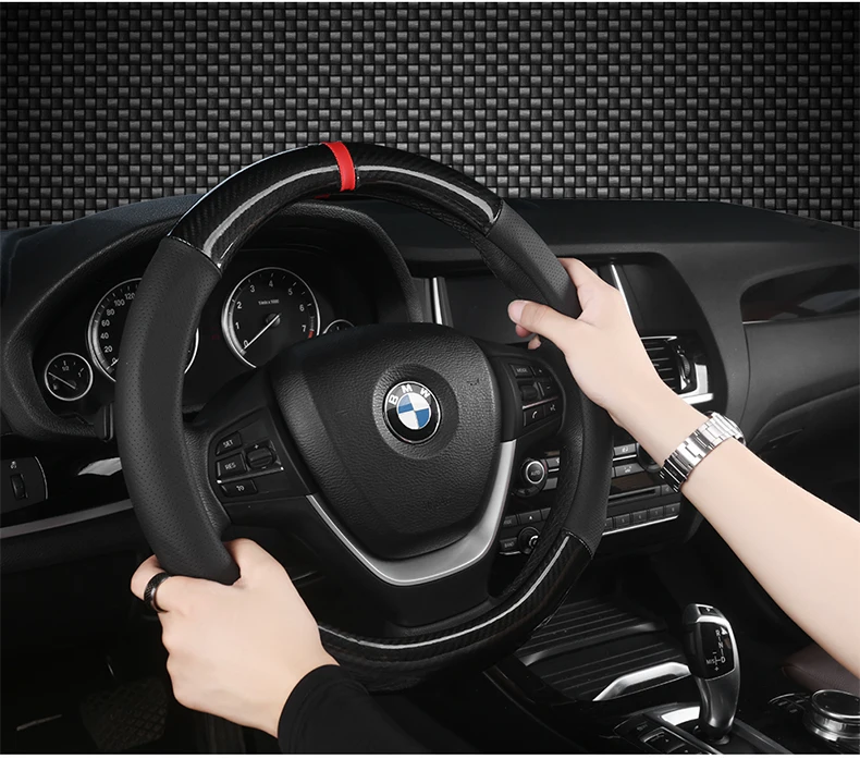 Карбоновый кожаный чехол для рулевого колеса автомобиля ручной работы для Mercedes Benz S-Class 2006-2008