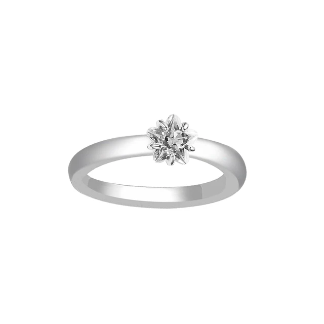 Celestial Sparkling Star Solitaire Ring, Sterling silver