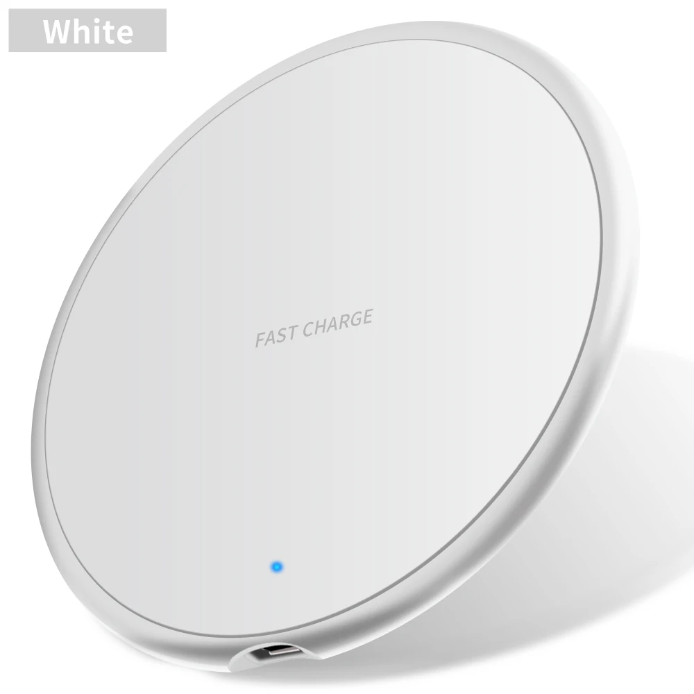 White Udyr Qi Беспроводное зарядное устройство для iPhone XS Max XR телефон светодиодный USB беспроводное зарядное устройство Быстрая зарядка для samsung Galaxy S8 S9 Plus адаптер - Цвет: White