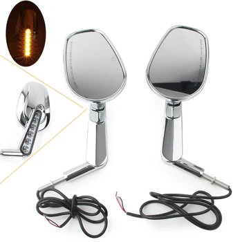 

Motorcycle Rear View Mirrors with LED Turn Signals light For Harley VROD VRSCF 2009 2010 2011 2012 2013 2014 2015 2016 2017