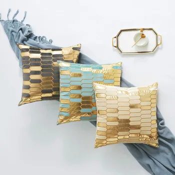 

European Style Velvet Paste Gold Embroidery Cushion Cover Pillowcase Sofa Chair Seat Decorative Pillow Covers Home Decor 45*45cm
