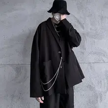 

2021 Spring Autumn New Chain Blazer Jacket for Men Women Korean Cool BF Grunge Niche Tops Lovers Punk Goth Streetwear Suits Coat